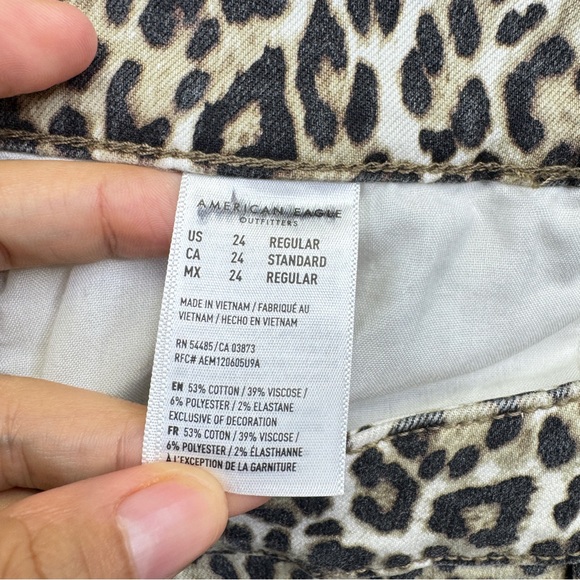 American Eagle Hi Rise Jegging pants Animal Print Brown Beige Women’s Size 24 R - Picture 12 of 16